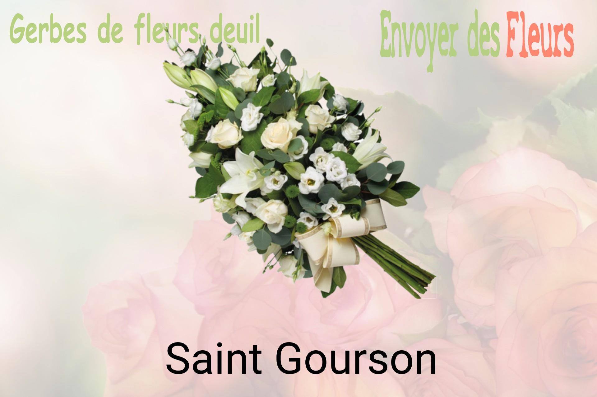 Gerbe de fleurs de deuil livrée à Saint-Gourson